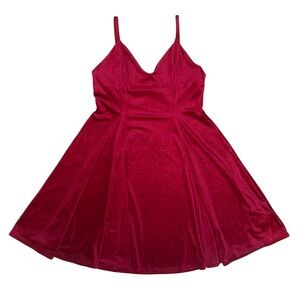 BLACKMILK Red Velvet Long-line Skater Dress XL